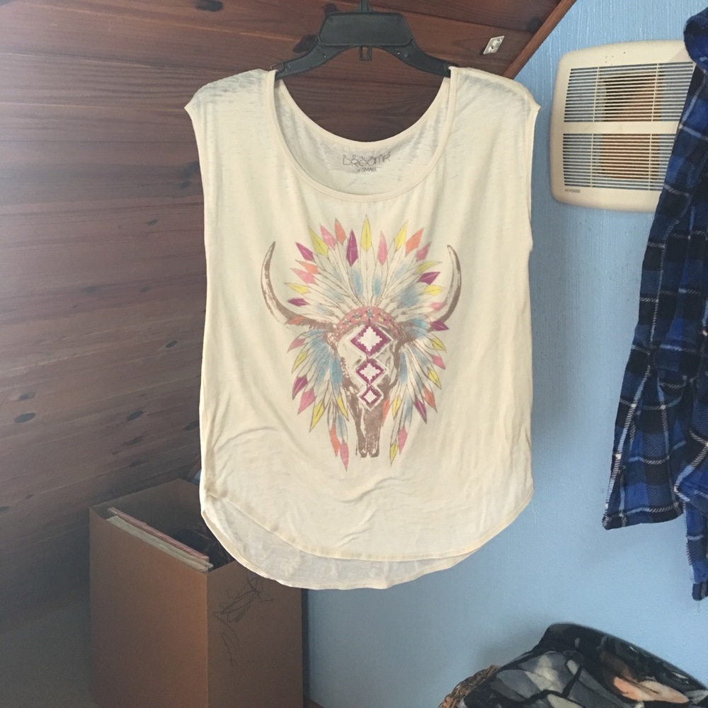 Beige tribal blouse xsmall