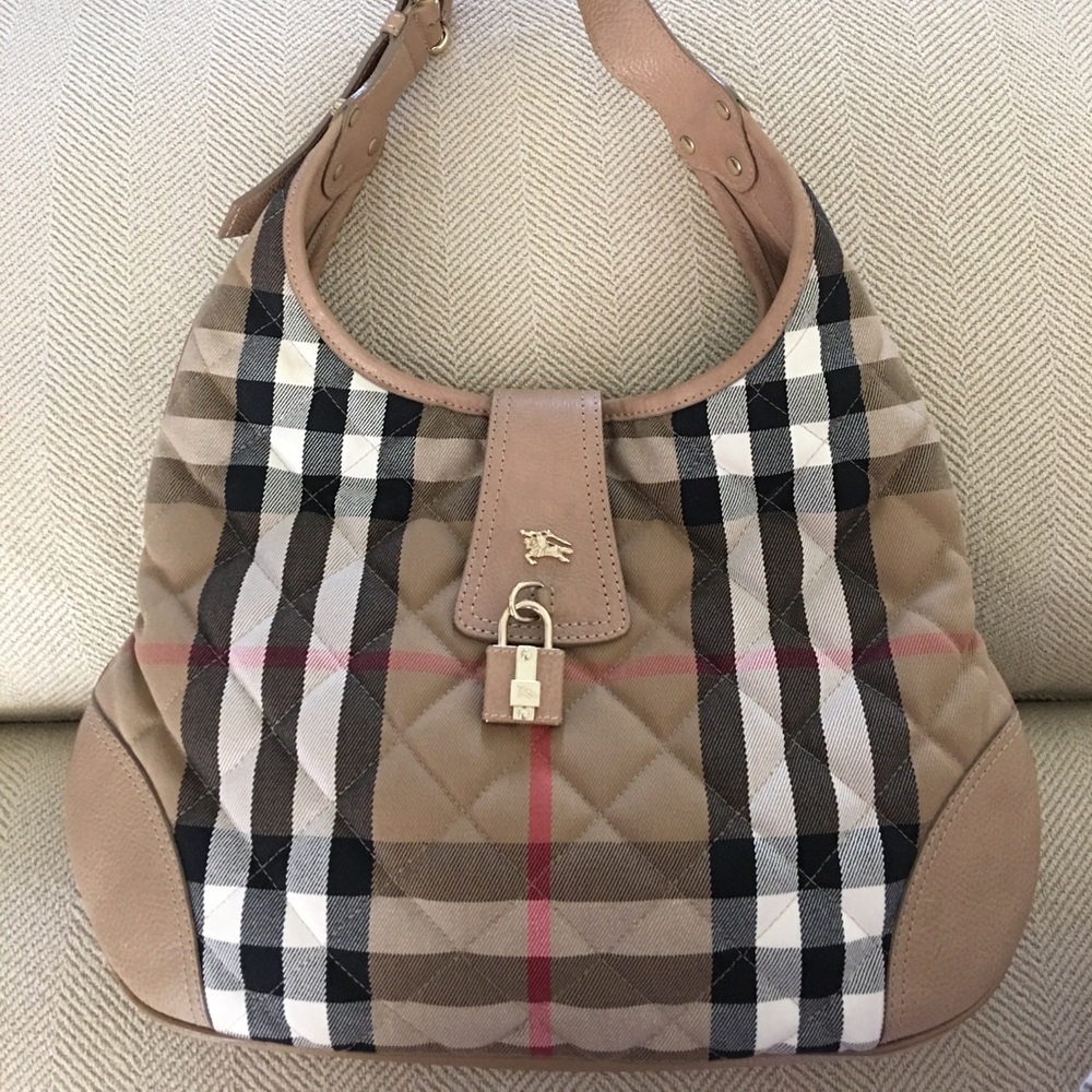 Burberry check quilted shoulder bag!