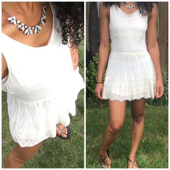 painted threads Tops - Nordstrom Floral Lace Babydoll Tunic