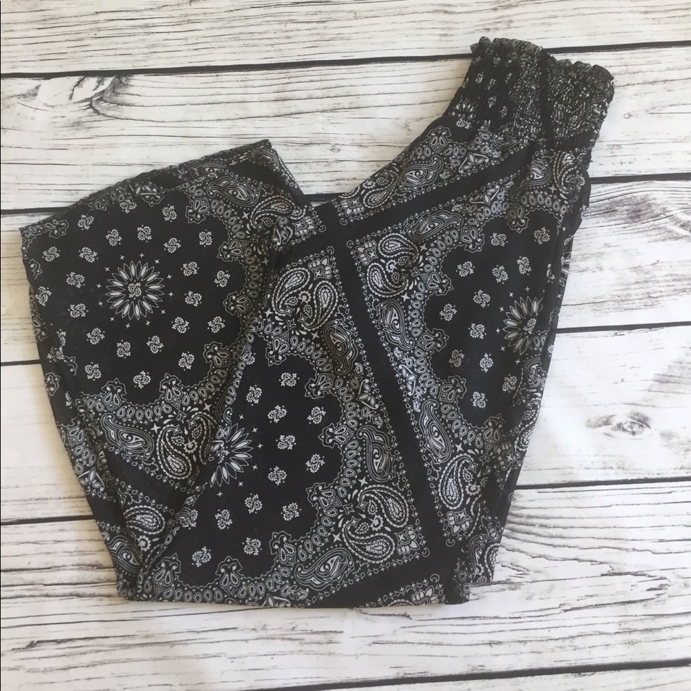 See You Monday Black &White Wide Legged Pants Sz S