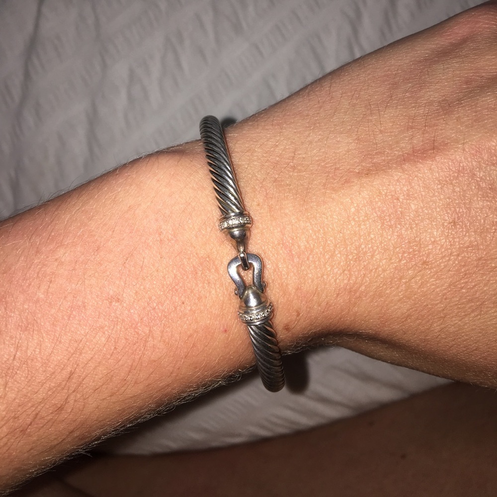 David Yurman Cable Buckle Bracelet w/ Diamonds 5mm