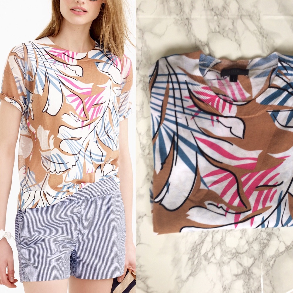 J.Crew Dessert Oasis Short Sleeve Sweater Large