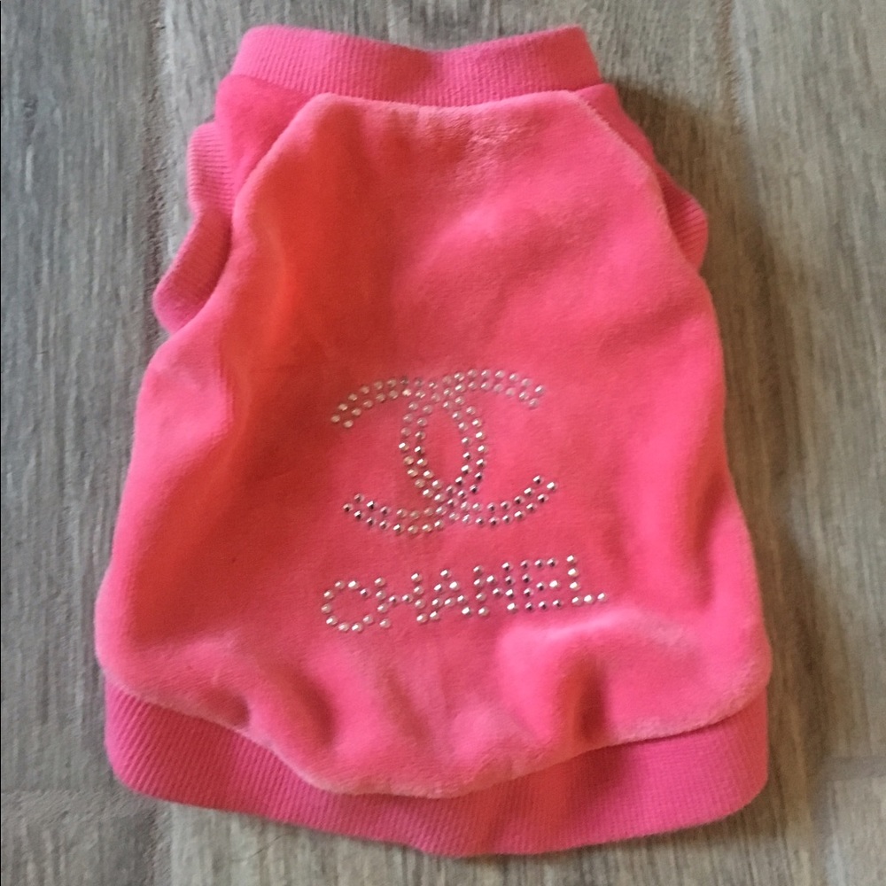 XS Pink Chanel logo Dog Shirt