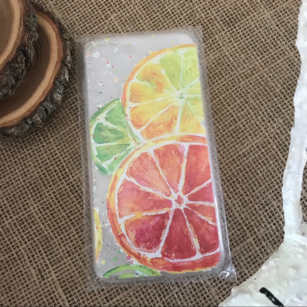 🍊🍋Clear Citrus Squeeze Soft iPhone 7 Plus Case