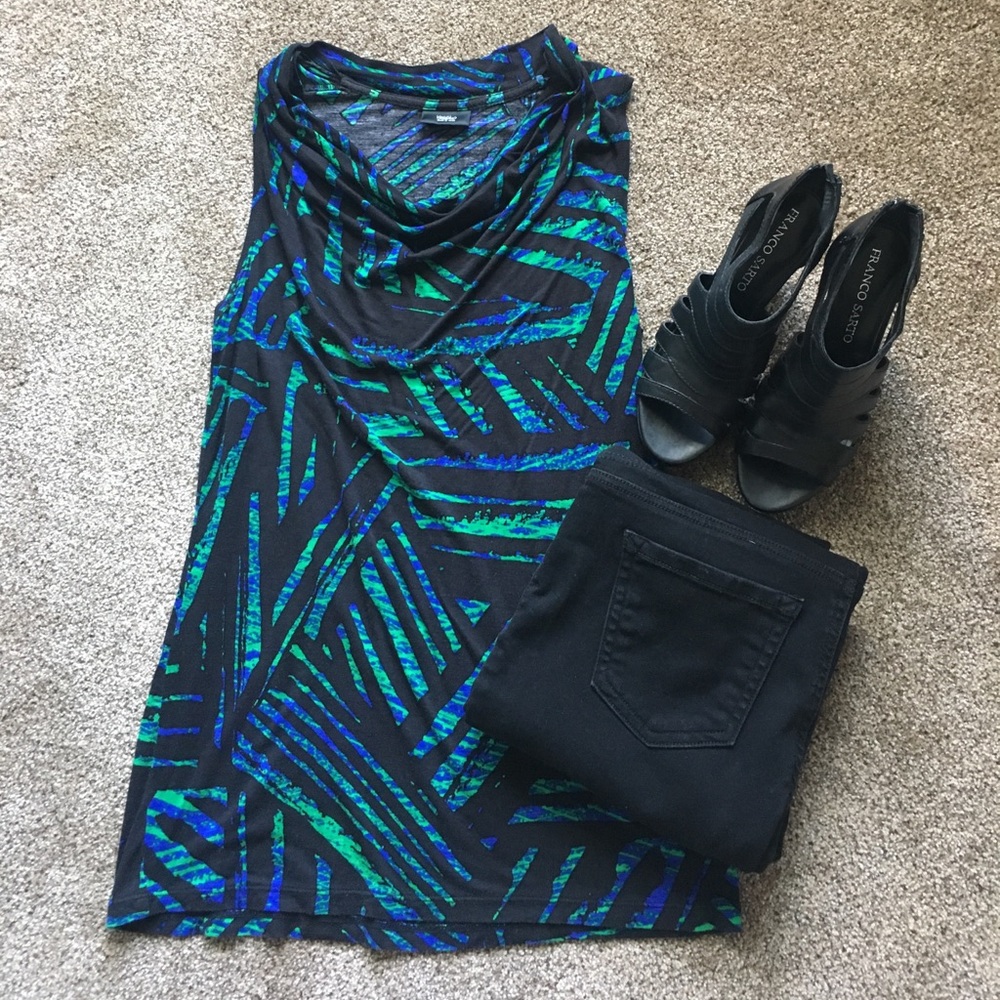Cowl neck sleeveless top