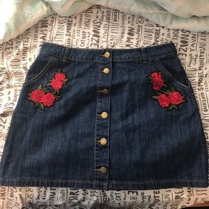 Flower Embroidered Skirt