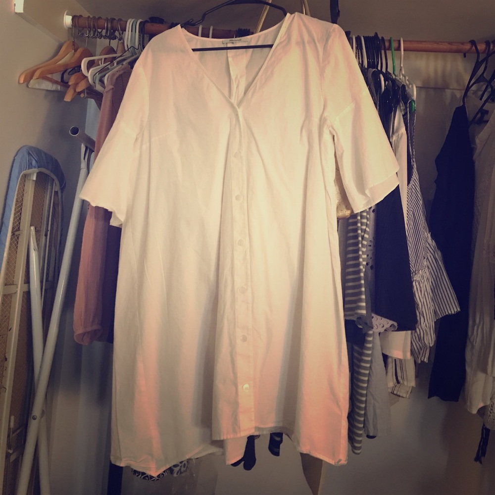 Madewell white button up dress