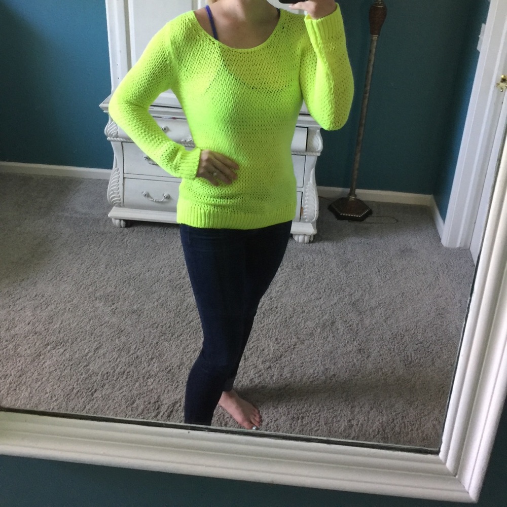 GAP Neon Fishnet Sweater