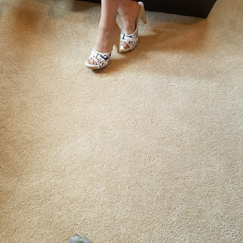 Blue/white Burberry sandals