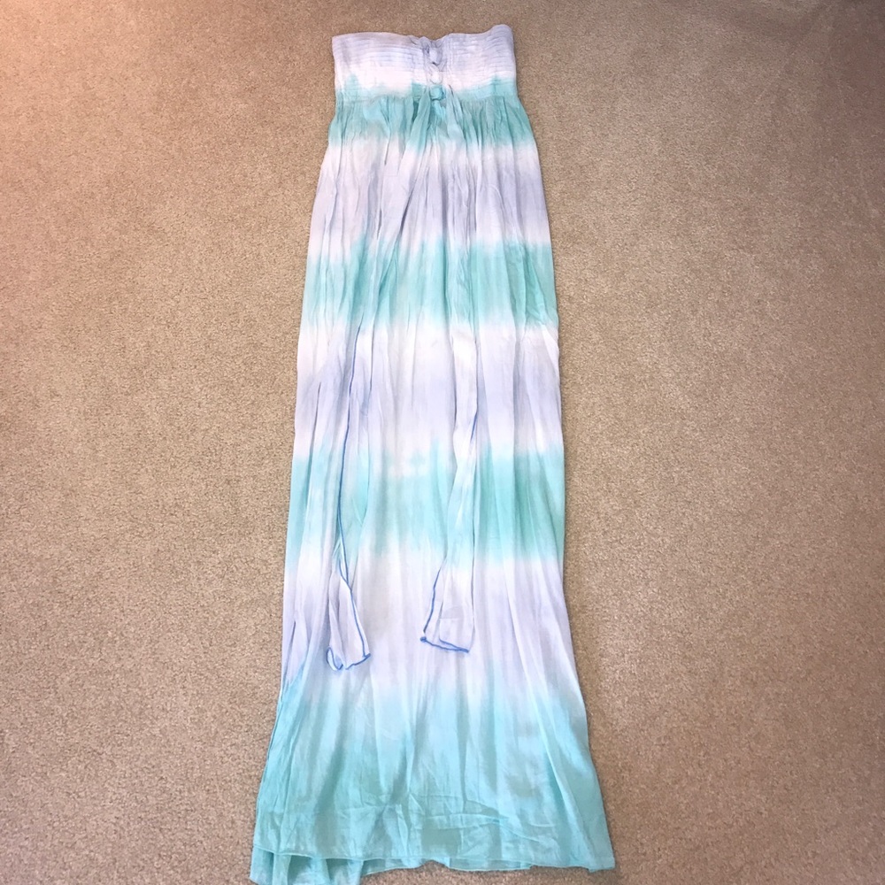 Bali Queen Flowy Strapless Maxi Dress Tie Dye