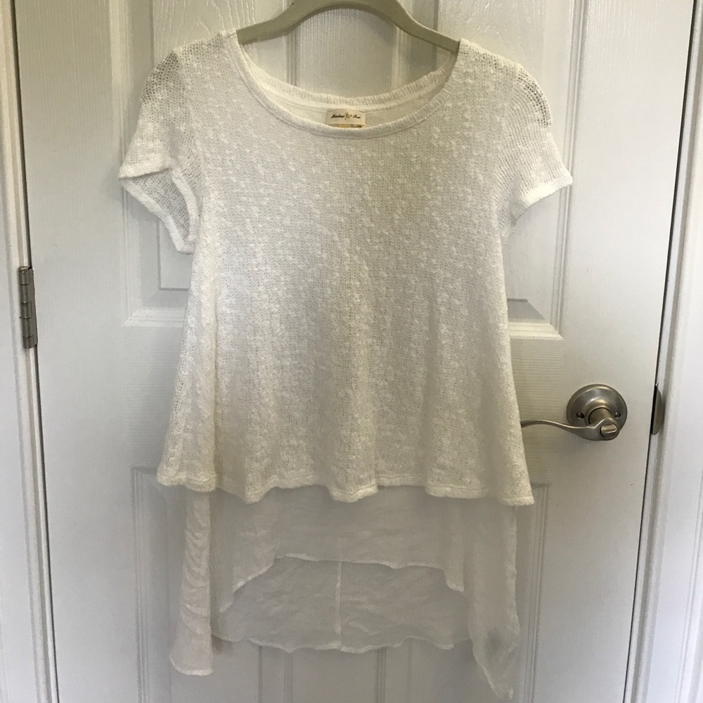 Anthropologie White Sweater Top
