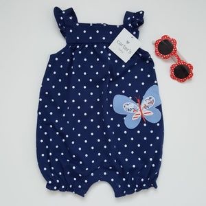 Carter's sleeveless blue onesie size 6 months