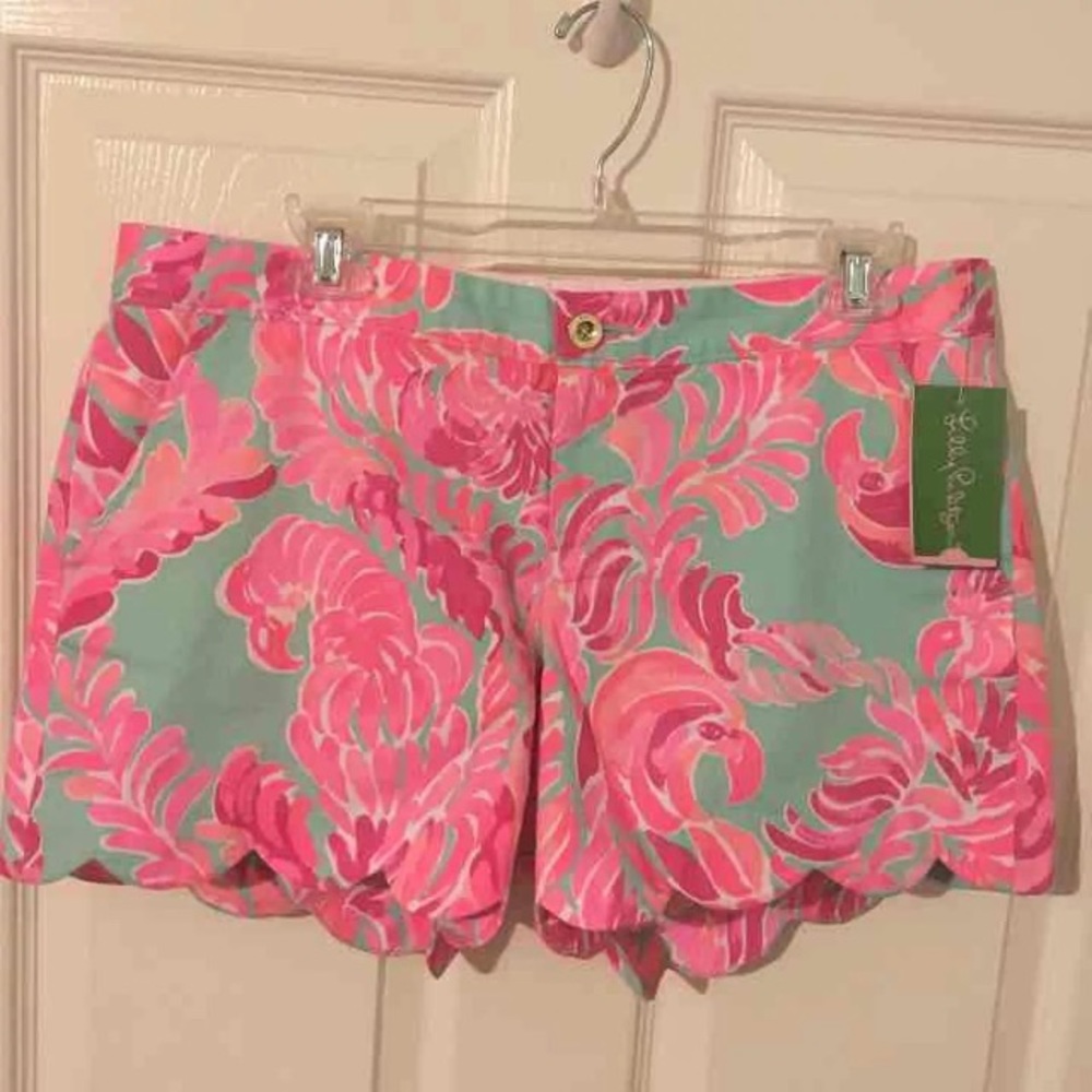Lilly pulitzer buttercup shorts lovebirds print
