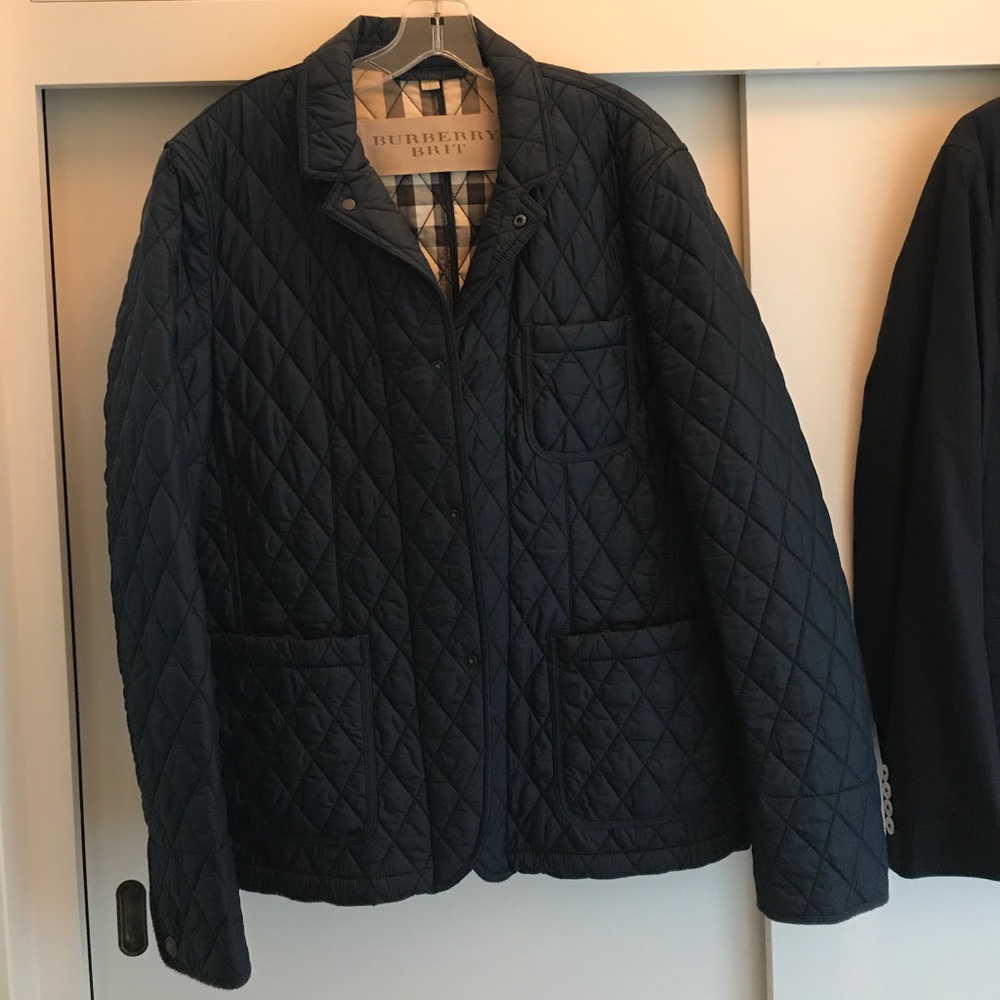 Navy Burberry Brit coat