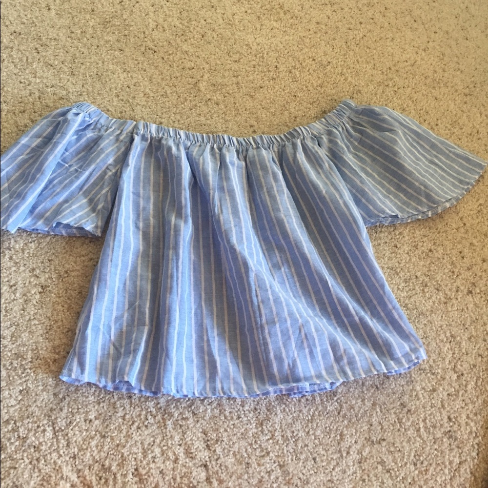 Off the shoulder stripe blouse