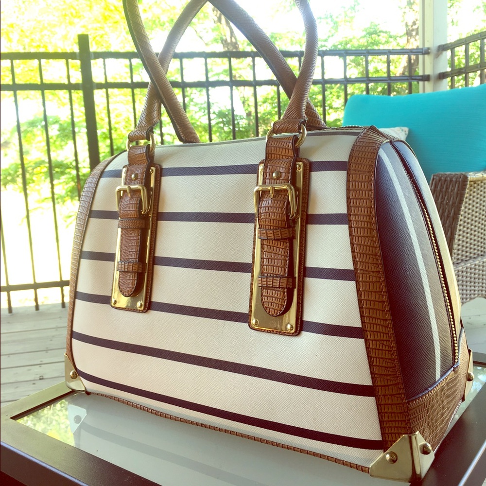 ALDO purse white and blue striped. GUC
