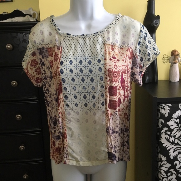 Urban Outfitters Tops - RESERVED Ecoté Sheer Patchwork Shirt