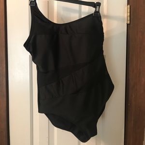 Black one strap bathing suit