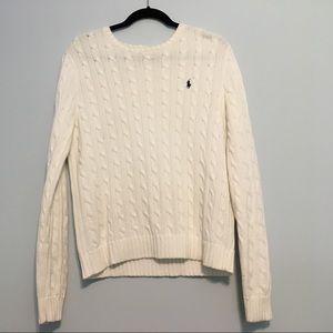 White Ralph Lauren Cable Knit Sweater