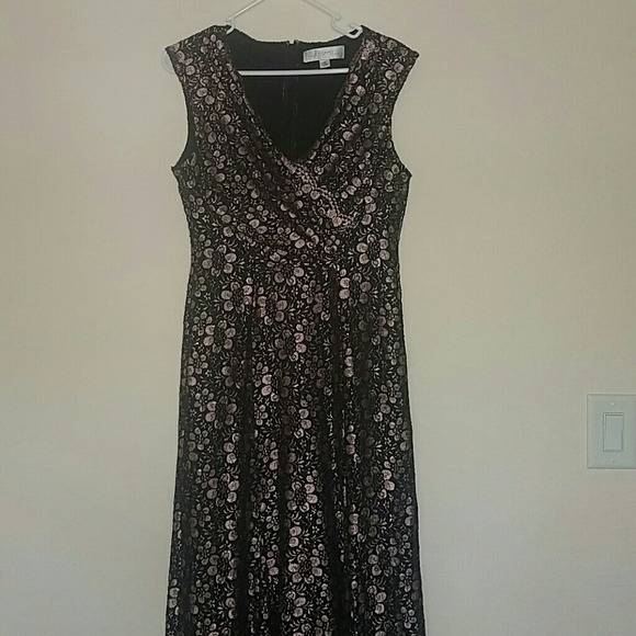 Faux Wrap Stretch Lace Gown - Picture 3 of 3