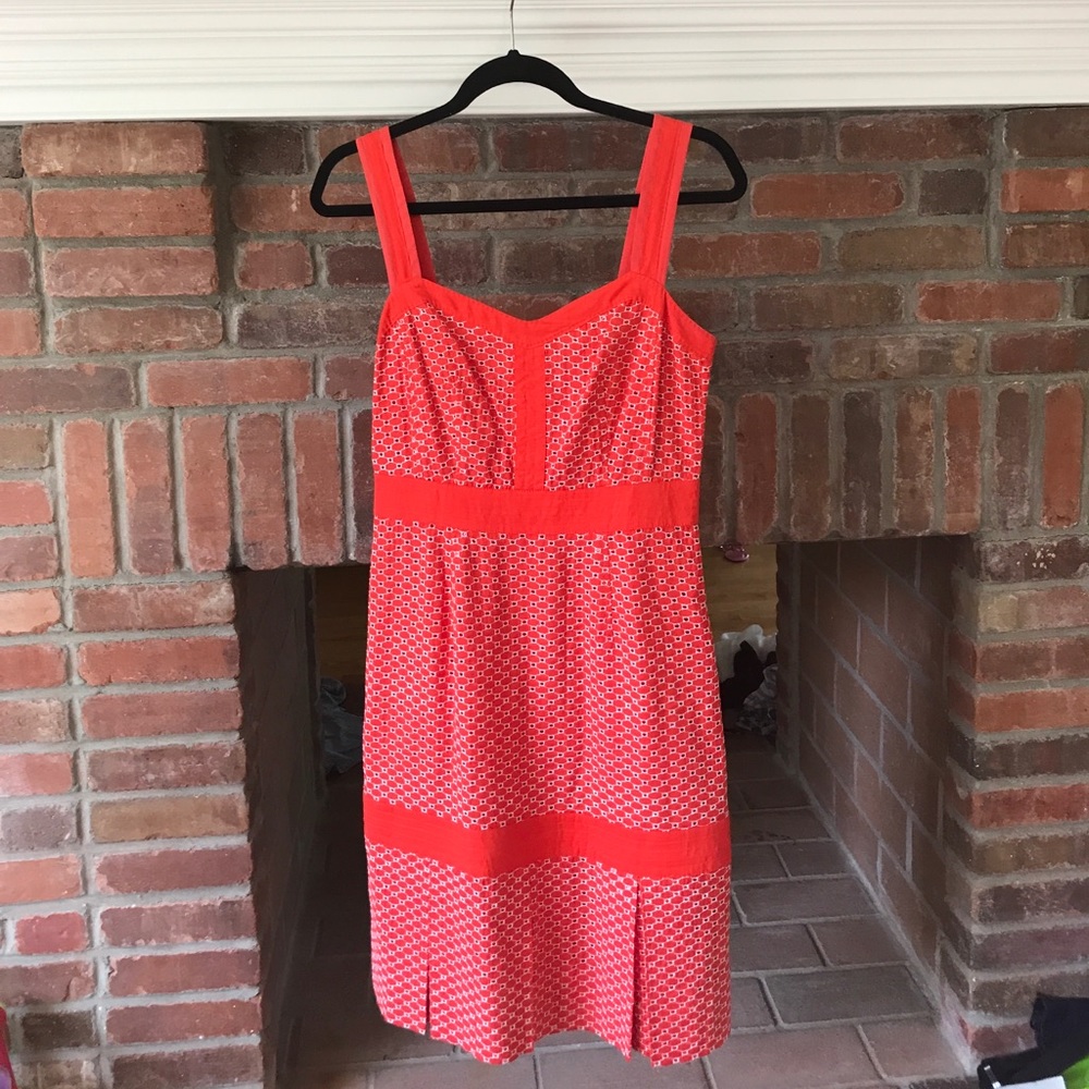 Tory Burch size 4 orange and white dress
