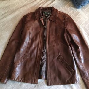 Brown Eddie Bauer leather jacket