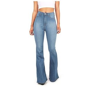 High waisted bell bottom jeans