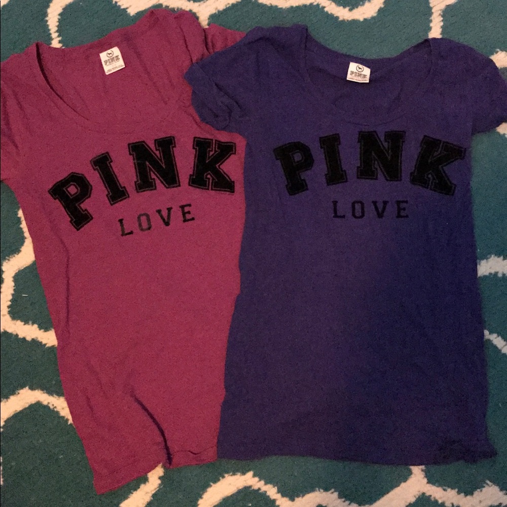 Two Victoria's Secret Pink soft t-shirts