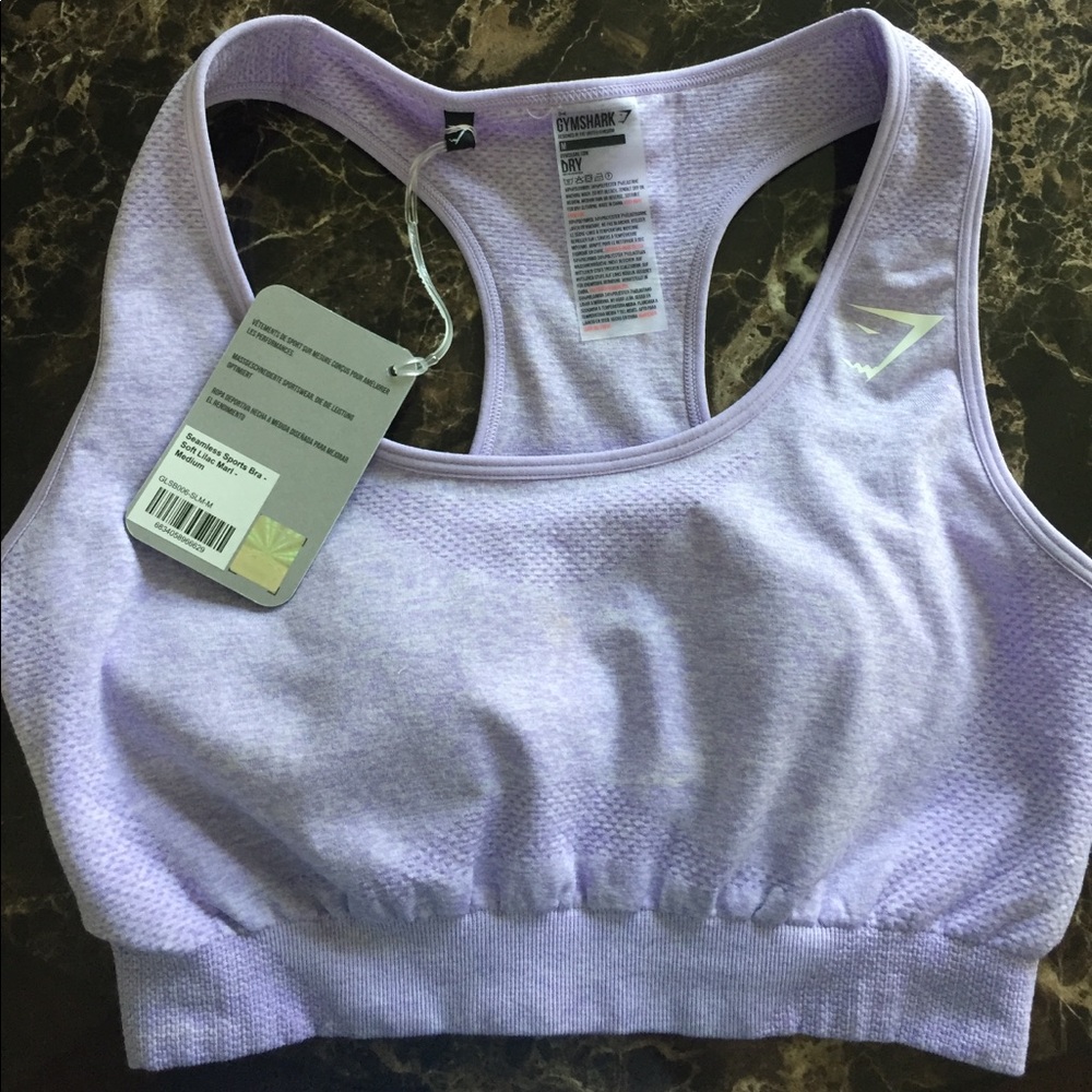 Gymshark Seamless Sports Bra Soft Lilac Marl NWT