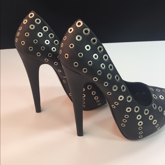 ALDO leather eyelet / studded heels - Sz: 6 - Picture 3 of 4