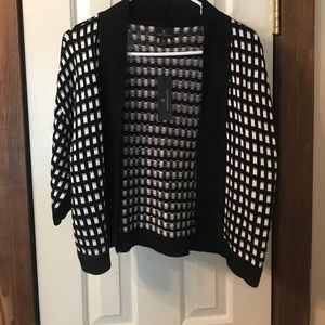 Worthington black and white checkered cardigan