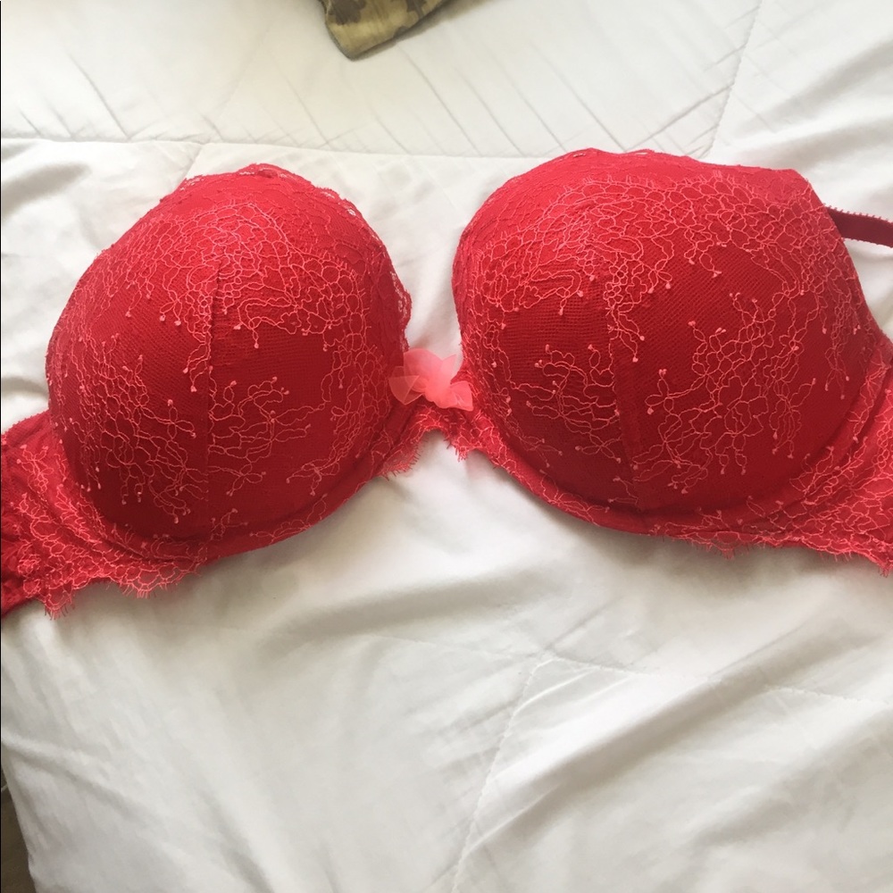 Victoria secret red push up Lacey bra