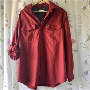 Columbia, Sun protection red shirt, convertible, M