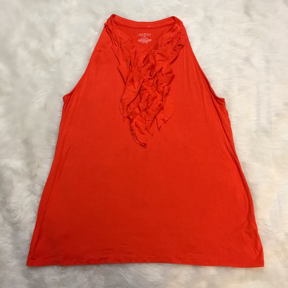 Lane Bryan Ruffle orange tank top