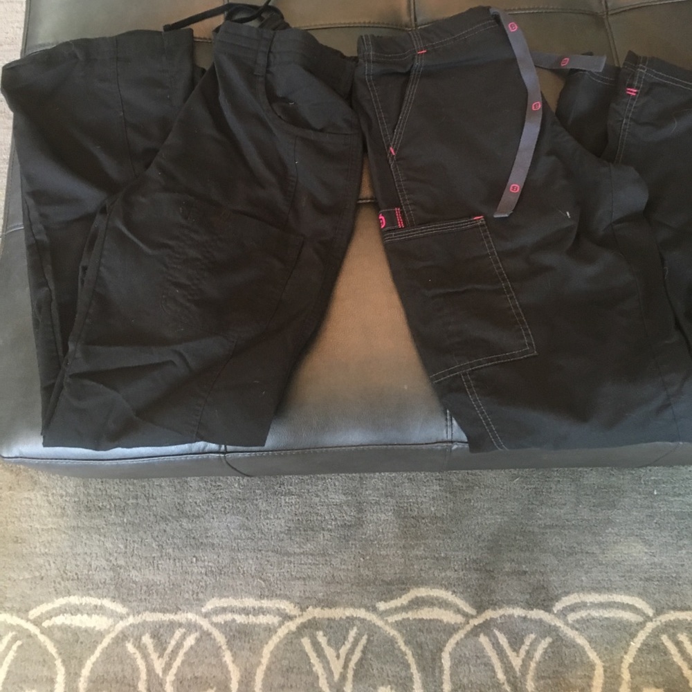 2 pairs of black scrub pants!