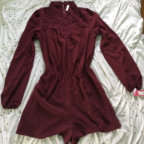 Women's Maroon Romper - Picture 1 of 1