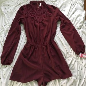 Women's Maroon Romper