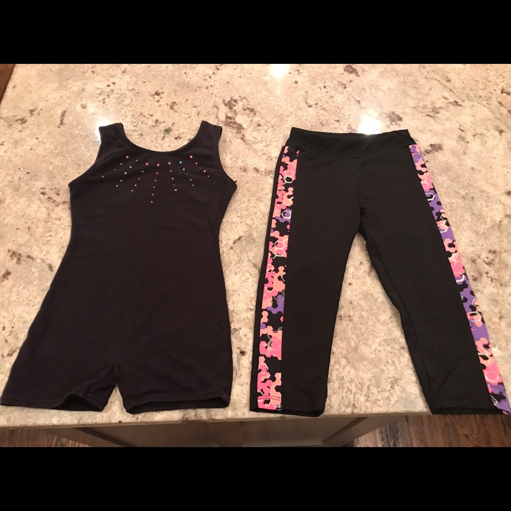 Danskin leotard and Capri/ankle workout pants