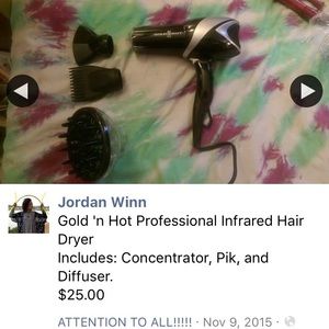 Gold'n Hot professional infrared hair dryer