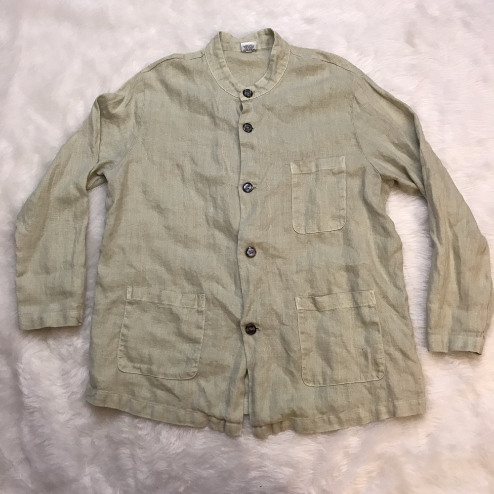 Tan linen jacket cp shades