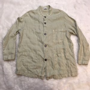 Tan linen jacket cp shades