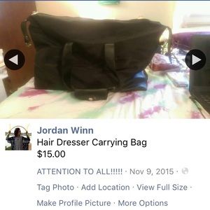 Hair dresser carrying bag