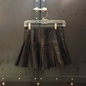 Alice + Olivia leather pleated skirt