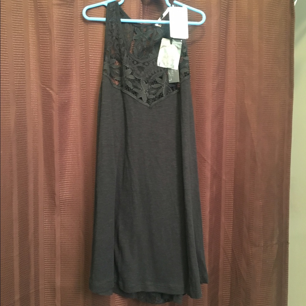 Black lace detail top
