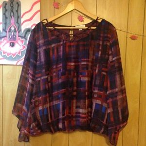 🆕 (w/o tags!) Multicolored Flowy Geometric Blouse