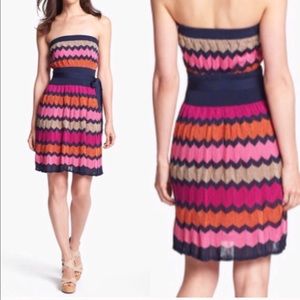 Zigzag Chevron Strapless Dress