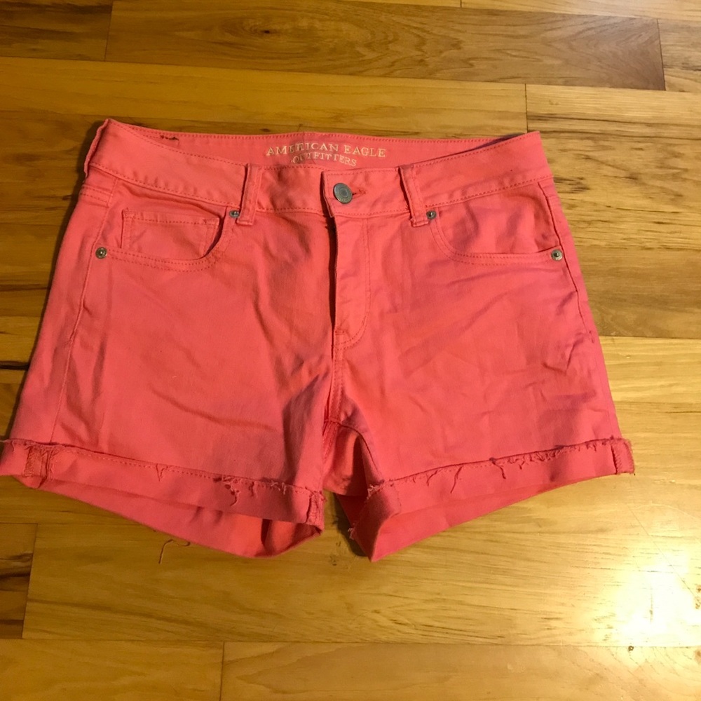 American eagle midi stretch shorts pink size 10