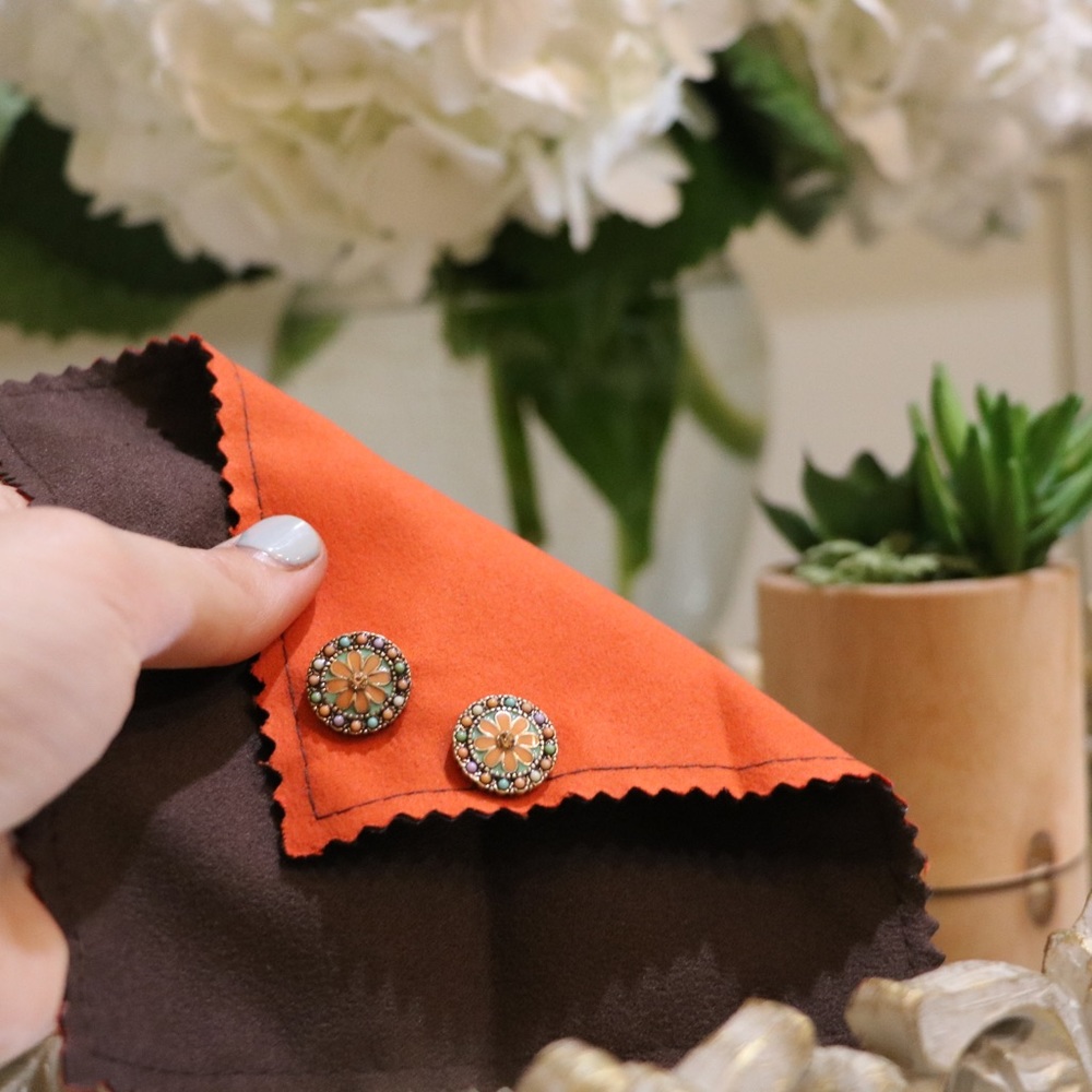 Orange Flower Earrings