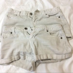 (2) White shorts
