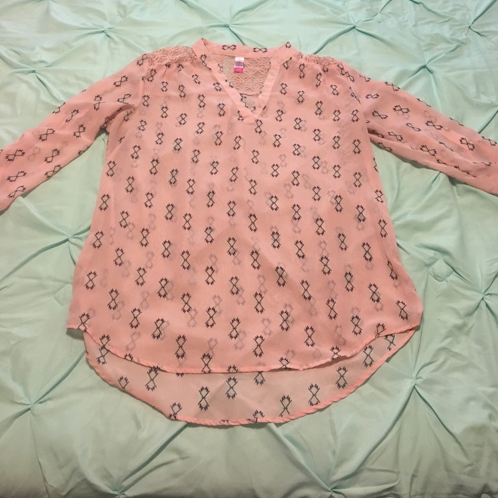 Peach lace shirt